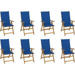 Blaue Vintage vidaXL Gartenstühle & Balkonstühle aus Massivholz Breite 100-150cm, Höhe 100-150cm, Tiefe 0-50cm 8-teilig 