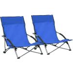 Blaue vidaXL Strandstühle aus Stoff 2-teilig 