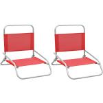 Rote vidaXL Strandstühle aus Stoff 2-teilig 