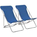 Blaue vidaXL Strandstühle aus Stahl 2-teilig 