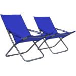 Blaue vidaXL Strandstühle aus Stoff 2-teilig 