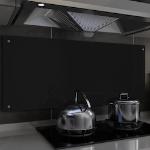 Schwarze vidaXL Küchenrückwände aus Glas Breite 100-150cm, Höhe 100-150cm, Tiefe 0-50cm 