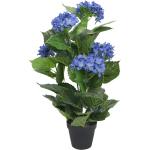 Blaue Künstliche Hortensien aus Kunststoff im Topf 