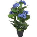 Blaue vidaXL Künstliche Hortensien aus Kunststoff im Topf 
