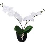 Weiße vidaXL Runde Künstliche Orchideen aus Kunststoff im Topf 
