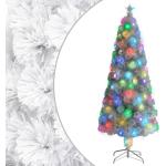 vidaXL Künstlicher Weihnachtsbaum mit LED Weiß 240 cm Glasfaser