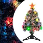 vidaXL Künstlicher Weihnachtsbaum mit LED Weiß & Blau 64 cm Glasfaser