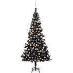 Schwarze 210 cm Runde LED-Weihnachtsbäume matt 