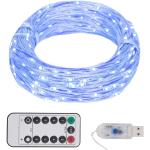 Blaue vidaXL LED Lichterketten mit Weihnachts-Motiv aus Kupfer mit USB Anschluss 