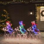 Bunte vidaXL Weihnachtsdeko für den Garten aus Stahl LED beleuchtet 