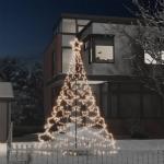 vidaXL LED-Weihnachtsbaum mit Metallpfosten 500 LEDs Warmweiß 3 m