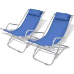 Stahlblaue vidaXL Liegestühle aus PVC 2-teilig 