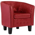 Rote vidaXL Lounge Sessel aus Kunstleder Breite 50-100cm, Höhe 50-100cm, Tiefe 50-100cm 