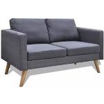 Dunkelgraue vidaXL Zweisitzer-Sofas aus Stoff mit Armlehne Breite 100-150cm, Höhe 50-100cm, Tiefe 50-100cm 2 Personen 