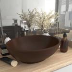 Dunkelbraune Moderne vidaXL Ovale Handwaschbecken & Gäste-WC-Waschtische matt aus Keramik 