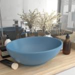 Hellblaue Moderne vidaXL Ovale Handwaschbecken & Gäste-WC-Waschtische matt aus Keramik 