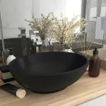 Schwarze Ovale Aufsatzwaschbecken & Aufsatzwaschtische matt aus Keramik 