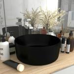 Schwarze vidaXL Runde Runde Waschtische & Waschbecken matt aus Keramik 