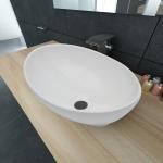Weiße Moderne vidaXL Runde Ovale Waschbecken & Ovale Waschtische aus Keramik 