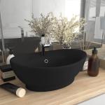 Schwarze Moderne vidaXL Ovale Handwaschbecken & Gäste-WC-Waschtische matt aus Keramik 
