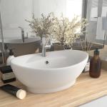 Weiße Moderne vidaXL Ovale Handwaschbecken & Gäste-WC-Waschtische mit Vogel-Motiv matt aus Keramik 