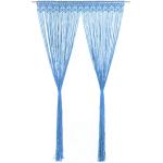Blaue Makramee Boho Türvorhänge aus Baumwolle 