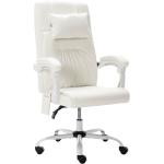 Weiße vidaXL Ergonomische Bürostühle & orthopädische Bürostühle  aus Kunstleder gepolstert 