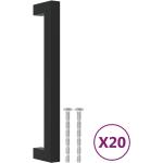 Schwarze Moderne vidaXL Schrankgriffe & Schubladengriffe pulverbeschichtet aus Edelstahl Breite 0-50cm, Höhe 0-50cm, Tiefe 0-50cm 20-teilig 