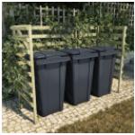 vidaXL Mülltonnenbox 45445, bis 240 Liter, für 3 Mülltonnen, grün, Holz