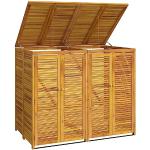 vidaXL 2er-Mülltonnenboxen aus Massivholz mit Deckel 