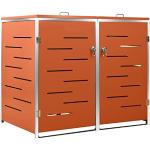 Orange vidaXL 2er-Mülltonnenboxen verzinkt aus Edelstahl abschließbar 