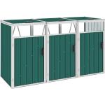 Grüne vidaXL 3er-Mülltonnenboxen aus Stahl 