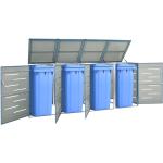 Blaue vidaXL 4er-Mülltonnenboxen aus Edelstahl rostfrei 