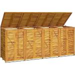 vidaXL 4er-Mülltonnenboxen aus Massivholz mit Deckel 