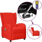Rote vidaXL Fernsehsessel elektrisch aus Leder mit Massagefunktion 