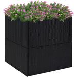 Schwarze 80 cm vidaXL Pflanzkübel & Blumentöpfe 80 cm aus Polyrattan Outdoor 