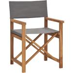 Graue vidaXL Teakholz-Gartenstühle aus Massivholz klappbar Breite 50-100cm, Höhe 50-100cm, Tiefe 50-100cm 