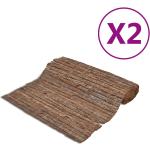 Braune vidaXL Gartenzäune aus Holz 2-teilig 
