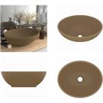 Cremefarbene Ovale Ovale Waschbecken & Ovale Waschtische matt aus Keramik 