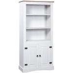 Weiße Rustikale vidaXL Bücherschränke lackiert aus Massivholz Breite 150-200cm, Höhe 150-200cm, Tiefe 0-50cm 