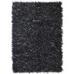 Graue vidaXL Shaggy Teppiche aus Leder Breite 150-200cm, Höhe 150-200cm, Tiefe 50-100cm 