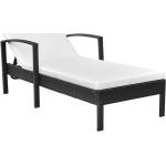 Schwarze vidaXL Liegestühle aus Polyrattan mit verstellbarer Rückenlehne Breite 50-100cm, Höhe 50-100cm, Tiefe 150-200cm 