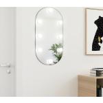 Silberne Minimalistische vidaXL Ovale Wandspiegel mit Beleuchtung LED beleuchtet 