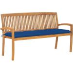 Blaue vidaXL Gartenmöbel Holz aus Massivholz mit Kissen Breite 150-200cm, Höhe 50-100cm, Tiefe 50-100cm 