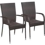 Braune Moderne Polyrattan Gartenstühle aus Polyrattan Outdoor Breite 50-100cm, Höhe 50-100cm, Tiefe 50-100cm 2-teilig 