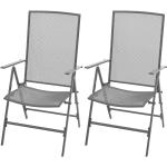 Anthrazitfarbene Industrial vidaXL Gartenstühle Metall aus Metall mit verstellbarer Rückenlehne 2-teilig 