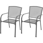 Anthrazitfarbene Moderne vidaXL Gartenstühle Metall aus Metall stapelbar 2-teilig 