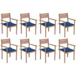 Rustikale vidaXL Teakholz-Gartenstühle aus Massivholz stapelbar 8-teilig 