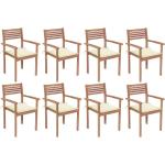 Orange Rustikale Teakholz-Gartenstühle aus Massivholz stapelbar 8-teilig 