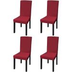 Reduzierte Bordeauxrote Stuhlhussen aus Stoff maschinenwaschbar 4-teilig 